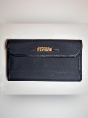 Vintage Moschino Black wallet with Gold Logo